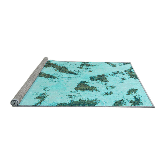 Sideview of Machine Washable Abstract Light Blue Modern Rug, wshabs1758lblu