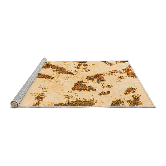 Sideview of Machine Washable Abstract Orange Modern Area Rugs, wshabs1758org