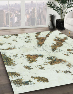 Machine Washable Abstract Brown Rug in a Family Room, wshabs1758