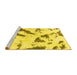 Sideview of Machine Washable Abstract Yellow Modern Rug, wshabs1758yw