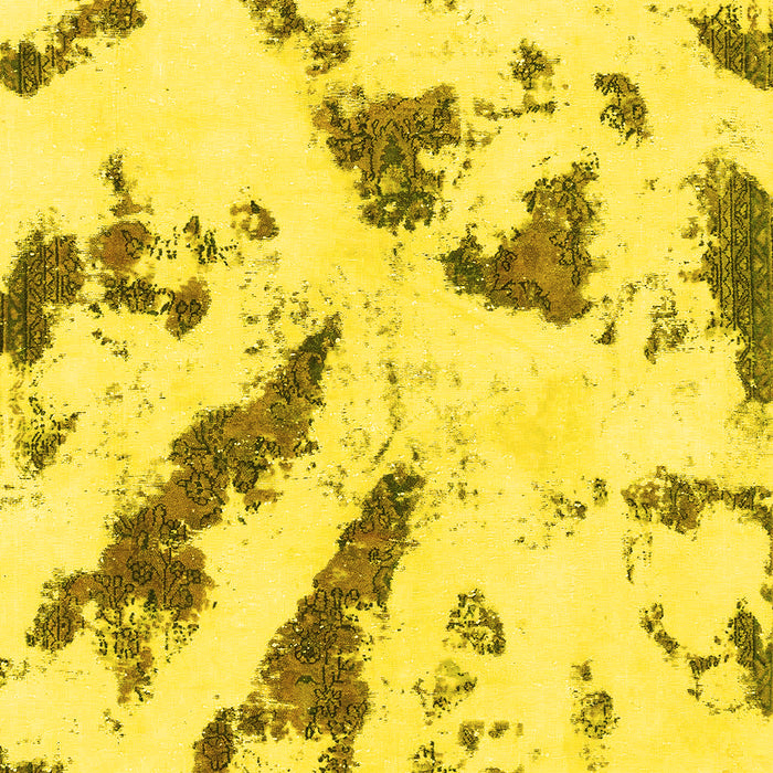 Machine Washable Abstract Yellow Modern Rug, wshabs1758yw