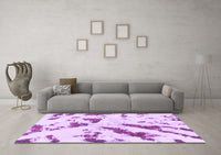 Machine Washable Abstract Purple Modern Rug, wshabs1758pur