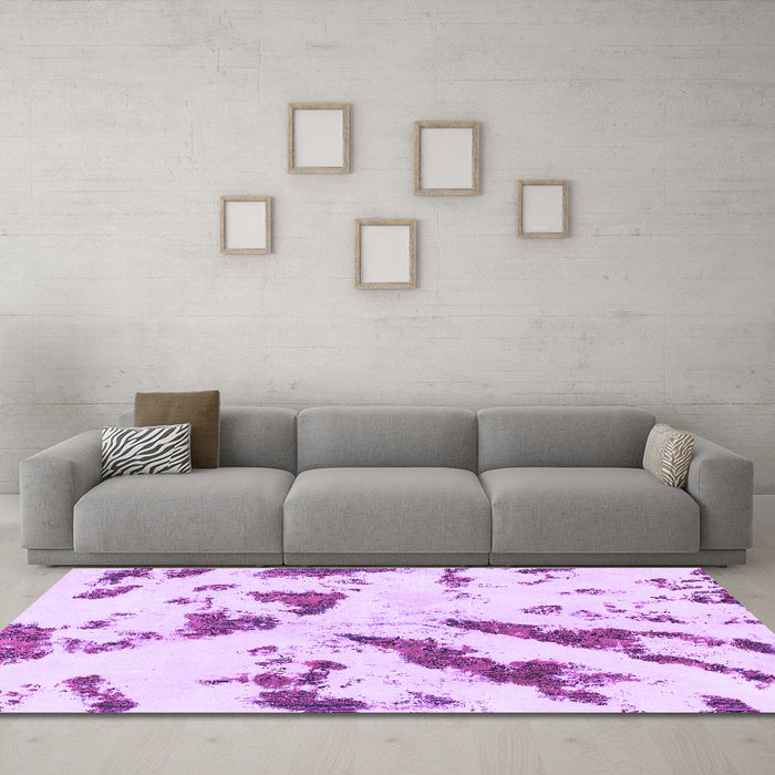 Machine Washable Abstract Purple Modern Area Rugs in a Living Room, wshabs1758pur