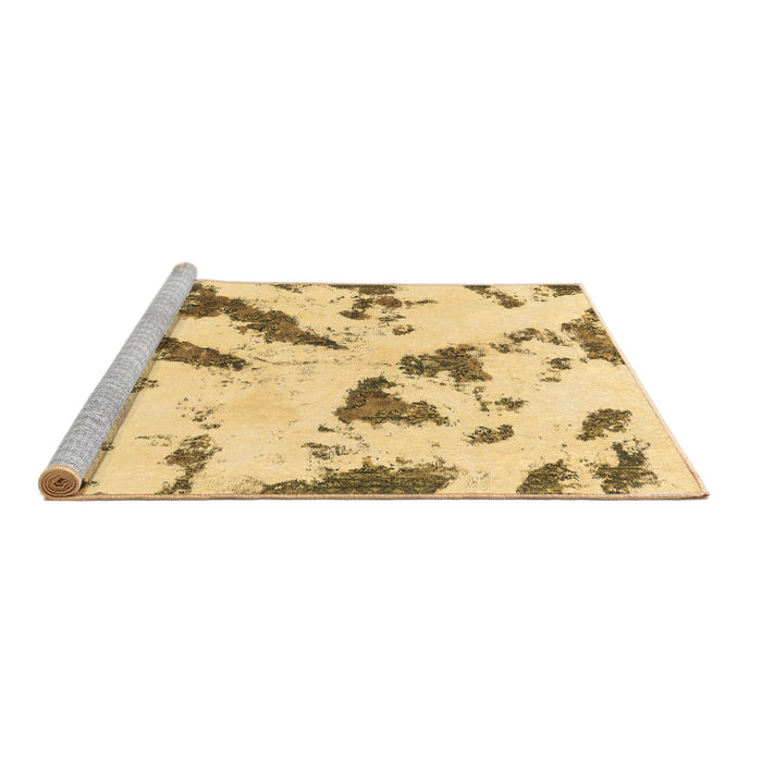 Sideview of Machine Washable Abstract Brown Modern Rug, wshabs1758brn