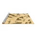 Sideview of Machine Washable Abstract Brown Modern Rug, wshabs1758brn