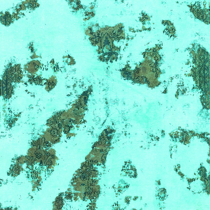 Machine Washable Abstract Turquoise Modern Area Rugs, wshabs1758turq