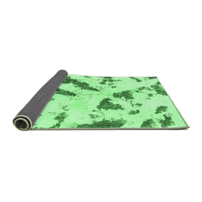 Sideview of Abstract Emerald Green Modern Rug, abs1758emgrn