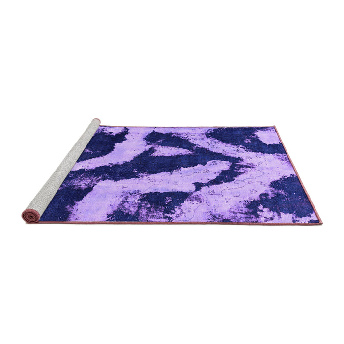 Sideview of Machine Washable Abstract Purple Modern Area Rugs, wshabs1759pur