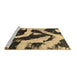 Sideview of Machine Washable Abstract Brown Modern Rug, wshabs1759brn