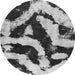 Round Machine Washable Abstract Gray Modern Rug, wshabs1759gry