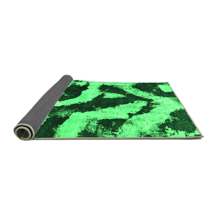 Sideview of Abstract Green Modern Rug, abs1759grn