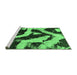 Sideview of Machine Washable Abstract Emerald Green Modern Area Rugs, wshabs1759emgrn