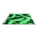 Sideview of Machine Washable Abstract Green Modern Area Rugs, wshabs1759grn