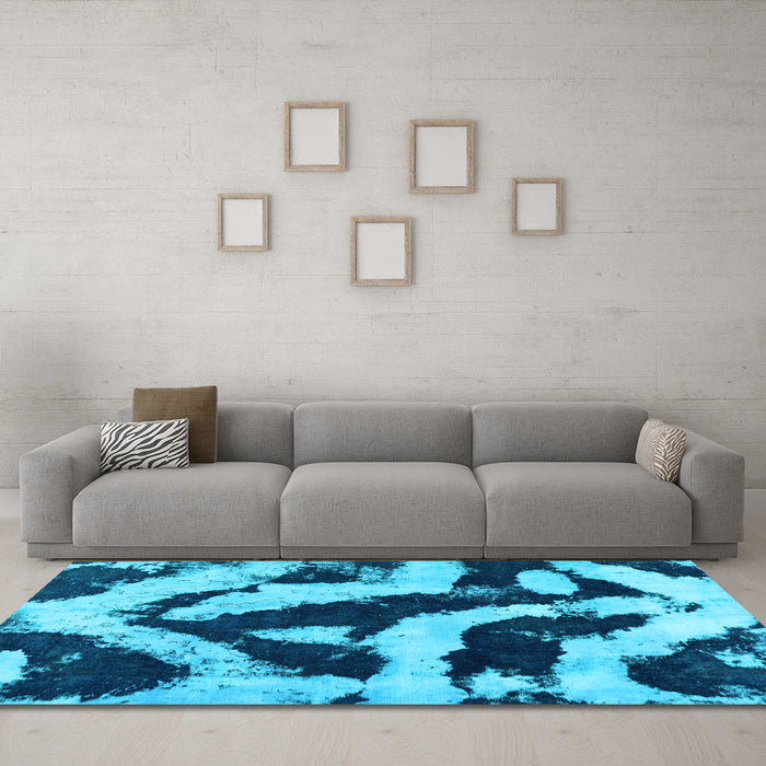 Machine Washable Abstract Light Blue Modern Rug in a Living Room, wshabs1759lblu