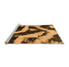 Sideview of Machine Washable Abstract Orange Modern Area Rugs, wshabs1759org