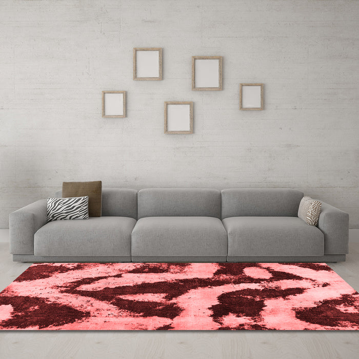 Modern Red Washable Rugs