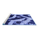 Sideview of Machine Washable Abstract Blue Modern Rug, wshabs1759blu