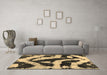 Machine Washable Abstract Brown Modern Rug in a Living Room,, wshabs1759brn