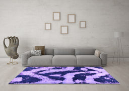 Machine Washable Abstract Purple Modern Area Rugs in a Living Room, wshabs1759pur