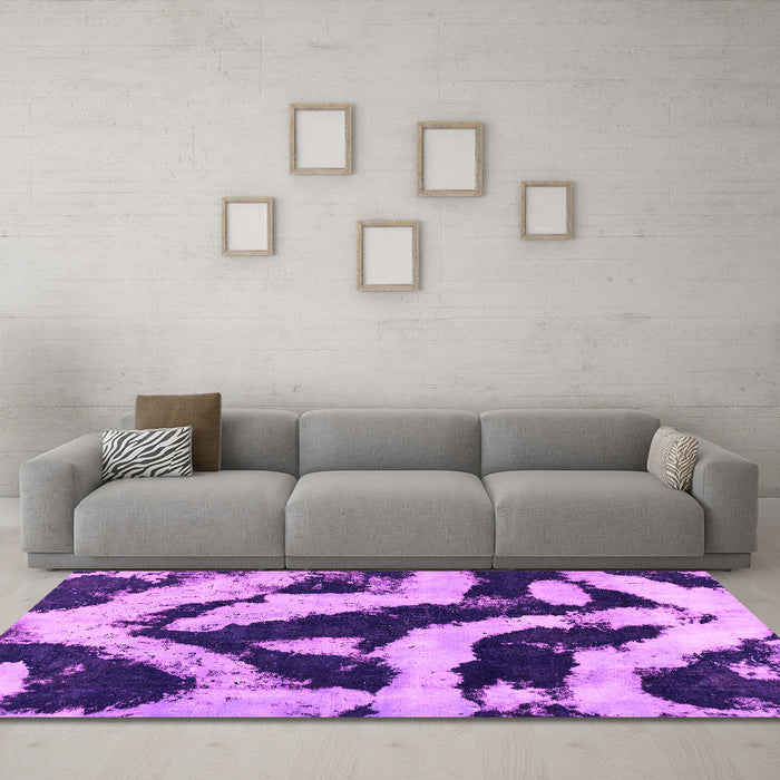 Machine Washable Abstract Pink Modern Rug in a Living Room, wshabs1759pnk