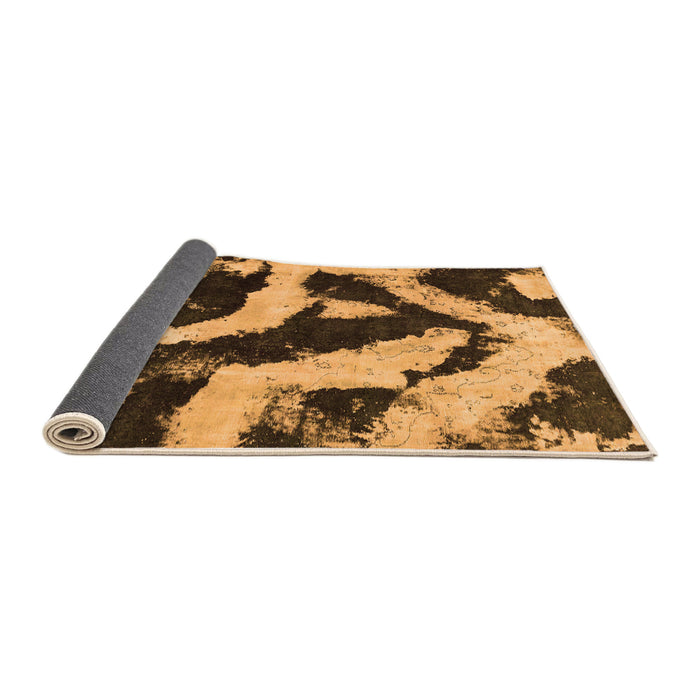 Sideview of Abstract Orange Modern Rug, abs1759org