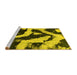 Sideview of Machine Washable Abstract Yellow Modern Rug, wshabs1759yw