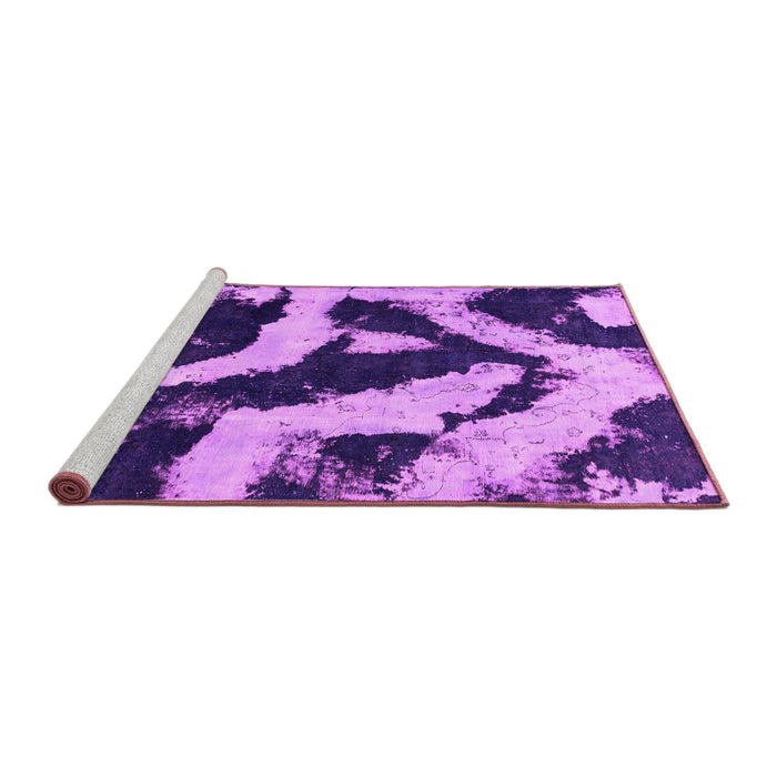 Sideview of Machine Washable Abstract Pink Modern Rug, wshabs1759pnk