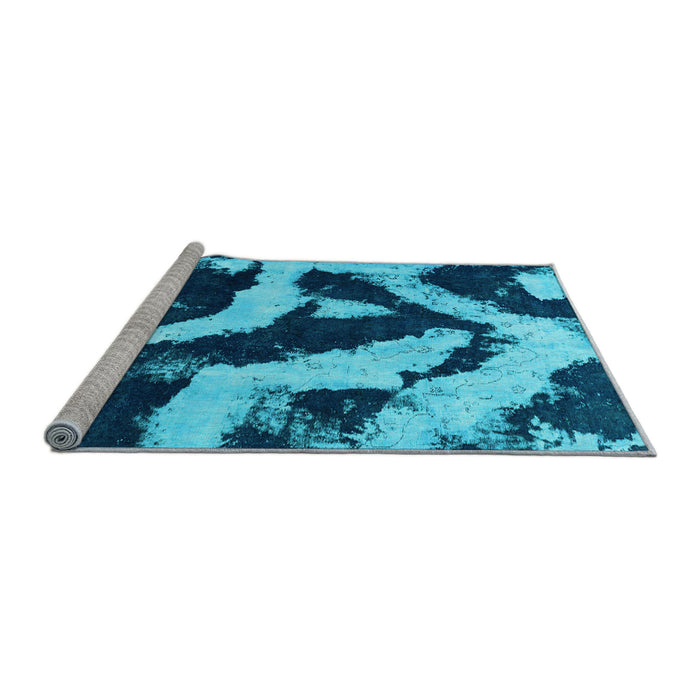 Sideview of Machine Washable Abstract Light Blue Modern Rug, wshabs1759lblu