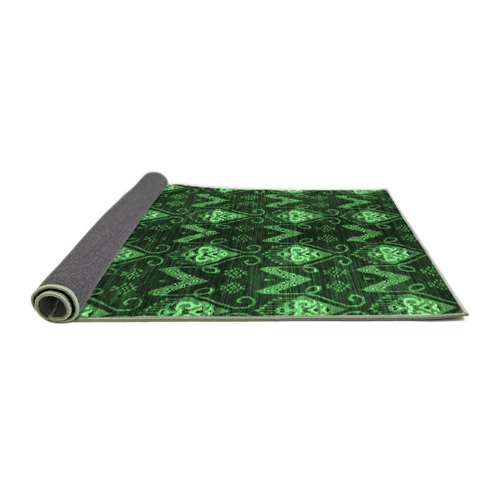Sideview of Abstract Emerald Green Modern Rug, abs175emgrn