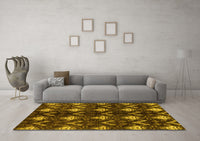 Machine Washable Abstract Yellow Modern Rug, wshabs175yw