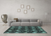 Machine Washable Abstract Light Blue Modern Rug, wshabs175lblu