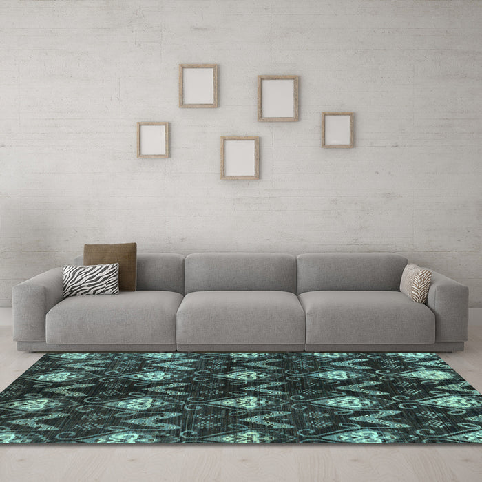 Machine Washable Abstract Light Blue Modern Rug in a Living Room, wshabs175lblu