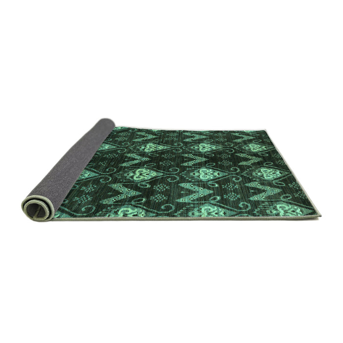 Sideview of Abstract Turquoise Modern Rug, abs175turq