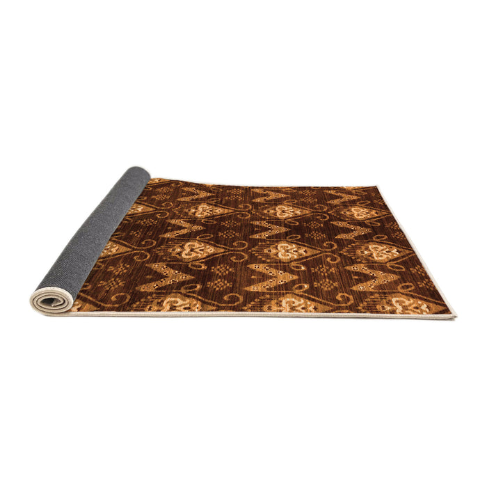 Sideview of Abstract Orange Modern Rug, abs175org