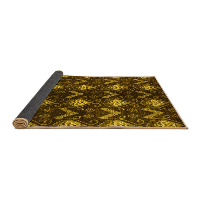Sideview of Abstract Yellow Modern Rug, abs175yw