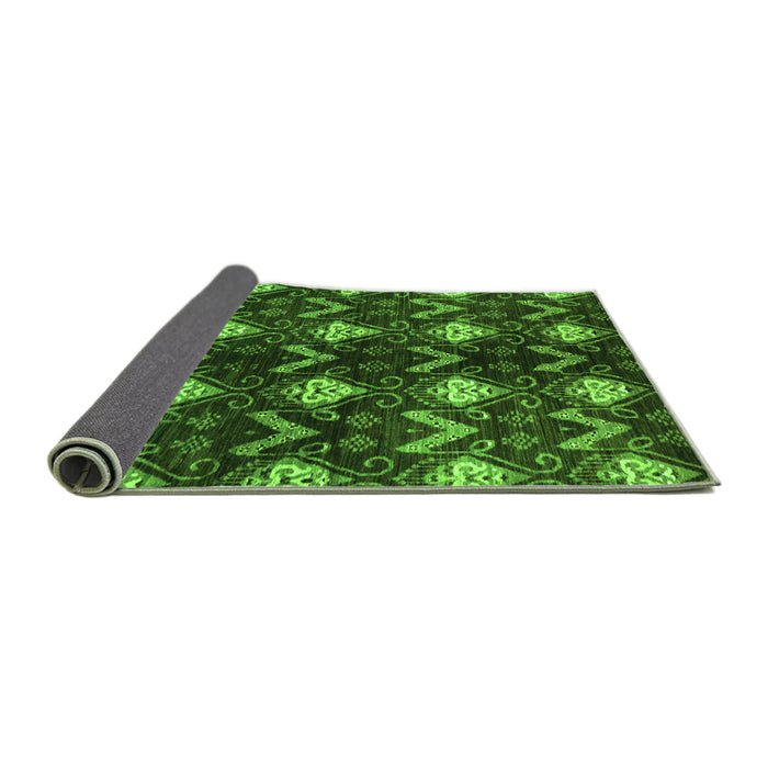 Sideview of Abstract Green Modern Rug, abs175grn