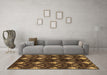 Machine Washable Abstract Brown Modern Rug in a Living Room,, wshabs175brn