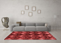 Machine Washable Abstract Red Modern Rug, wshabs175red