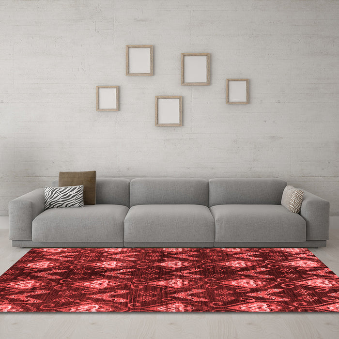 Modern Red Washable Rugs