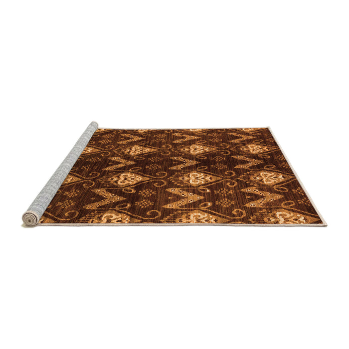 Sideview of Machine Washable Abstract Orange Modern Area Rugs, wshabs175org