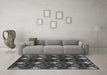 Machine Washable Abstract Gray Modern Rug in a Living Room,, wshabs175gry