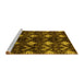 Sideview of Machine Washable Abstract Yellow Modern Rug, wshabs175yw