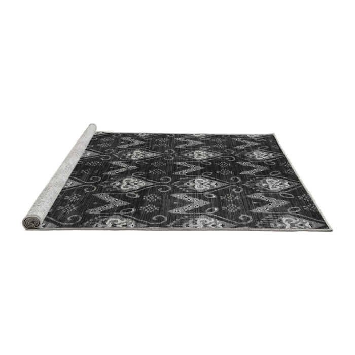 Sideview of Machine Washable Abstract Gray Modern Rug, wshabs175gry