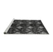 Sideview of Machine Washable Abstract Gray Modern Rug, wshabs175gry