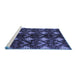 Sideview of Machine Washable Abstract Blue Modern Rug, wshabs175blu