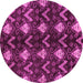 Round Machine Washable Abstract Pink Modern Rug, wshabs175pnk