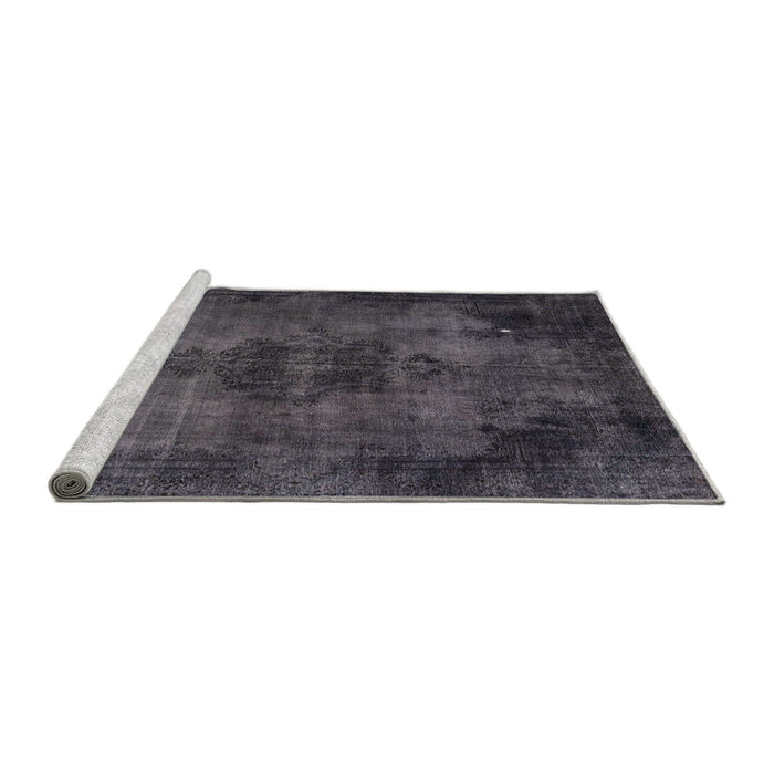 Sideview of Machine Washable Abstract Grey Gray Rug, wshabs1760
