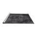 Sideview of Machine Washable Abstract Grey Gray Rug, wshabs1760