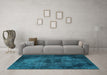 Machine Washable Persian Light Blue Bohemian Rug in a Living Room, wshabs1760lblu