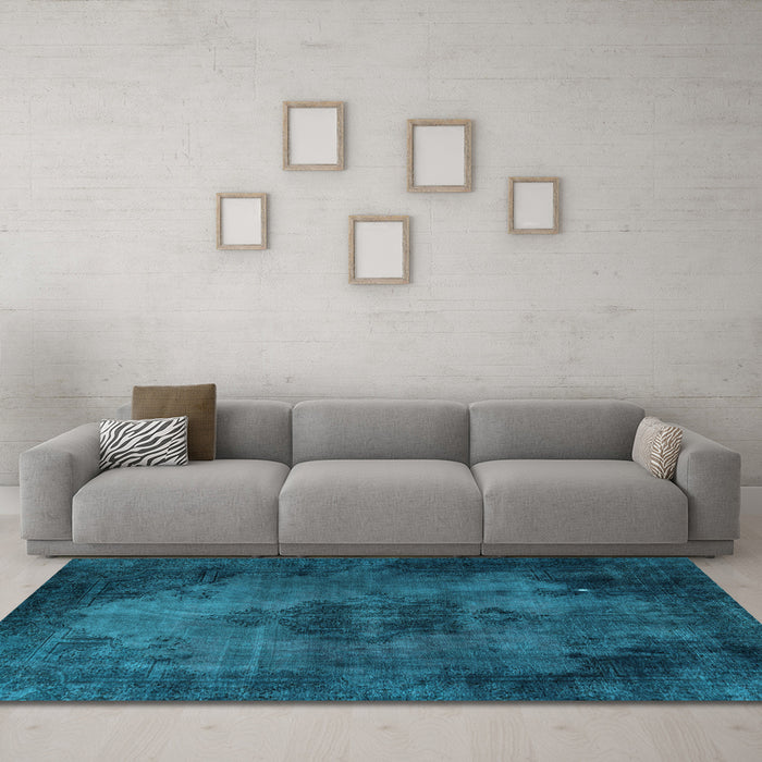 Machine Washable Persian Light Blue Bohemian Rug in a Living Room, wshabs1760lblu